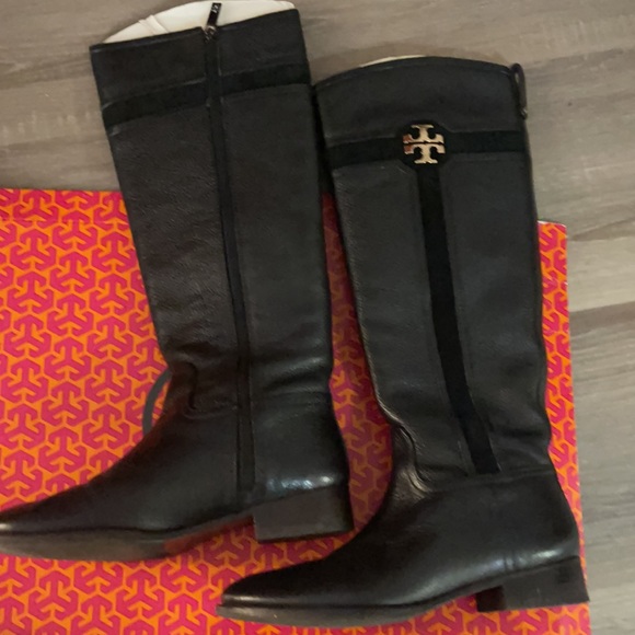 Tory Burch alaina 30mm boot tumbled leather suede - Picture 10 of 11
